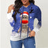 Printed Milu deer Plus Size Women's Long Sleeved Hoodies